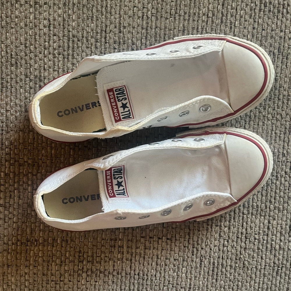 Converse Kids White and Red Sneakers